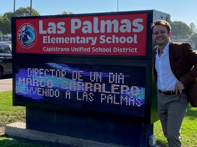 Marco Carralero at Las Palmas Elementary's Principal for a Day program